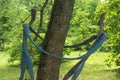 Minsk, Belarus, 06.16.2019. Sculptures of figures dancing around the tree who perform ritual dance.