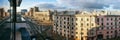 MINSK, BELARUS - SEPT. 28, 2017: Panoramic side view of the station square and Bobruisk street