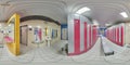 MINSK, BELARUS - SEPTEMBER, 2017: full seamless panorama 360 degrees angle view in modern locker room wardrobe in elite sport