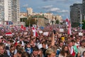 Minsk, Belarus, September 13, 2020. Mass protests against Lukashenko Royalty Free Stock Photo