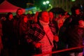 Minsk, Belarus, September 21, 2019.public in the rain on the dance floor in front of a musical group Royalty Free Stock Photo