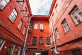 Minsk, Belarus. Red Yard - courtyard-well in Minsk old town.