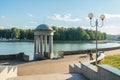Minsk, Belarus. Svisloch river and beautiful promenade in an old part of Minsk Royalty Free Stock Photo