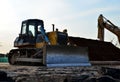 Track-type bulldozerShantui on a construction site