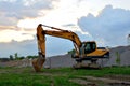 Wheel Excavator HYUNDAI R210W-9S at a construction site