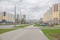 Minsk, Belarussia. City infrastructure, street with buildings Royalty Free Stock Photo