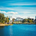 Minsk Historical Center View with Svisloch River