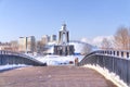 Minsk. Humpback Bridge to the island of Courage and Sorrow