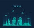 Minsk skyline Belarus a vector illustration linear