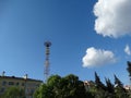 Minsk, tower, telecommunications, journalism, television, broadcasting, satellite, antenna, ONT, TV channels, view from Victory Sq Royalty Free Stock Photo