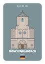 Minster of St. Vitus in Monchengladbach, Germany. Architectural symbols of European cities