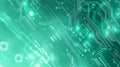 A mint abstract background showcasing a digital circuit pattern in shades of mint. The modern