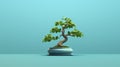 Mint Bonsai Tree - Graceful Balance In 3d Rendering