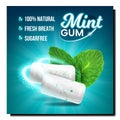Mint Bubble Gum Creative Promotion Poster Vector