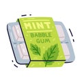 Mint Bubble Gum Package as Sweet Chewing Gum Vector Illustration