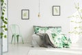 Mint chair in inspiring bedroom