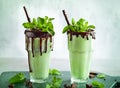 Mint chocolate milkshake