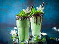 Mint chocolate milkshake Royalty Free Stock Photo