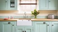 Mint cottage kitchen interior design, home decor and house improvement, English in frame kitchen cabinets in a country house