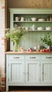 Mint cottage kitchen interior design, home decor and house improvement, English in frame kitchen cabinets in a country house