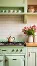 Mint cottage kitchen interior design, home decor and house improvement, English in frame kitchen cabinets in a country house