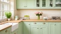 Mint cottage kitchen interior design, home decor and house improvement, English in frame kitchen cabinets in a country house