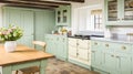 Mint cottage kitchen interior design, home decor and house improvement, English in frame kitchen cabinets in a country