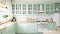 Mint cottage kitchen interior design, home decor and house improvement, English in frame kitchen cabinets in a country