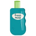 Mint freshness tooth balm is isolated on a white background. Vector illustration for oral hygiene and healthy teeth