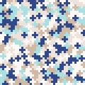 Mint-gold-navy blue, random colored abstract geometric mosaic pattern background Royalty Free Stock Photo