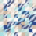 Mint-gold-navy blue, random colored abstract geometric mosaic pattern background Royalty Free Stock Photo