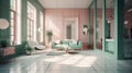 Mint Green and Blush Pink: A Shiny and Bionic Interior with Award-Winning 8K HD Desig