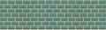 Mint green brick subway tiles wall texture wide background banner panorama seamless pattern Royalty Free Stock Photo