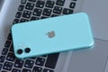 Mint Green color iPhone 11 featuring dual camera