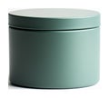 Mint green cylindrical storage container, minimalist design concept Royalty Free Stock Photo