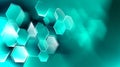 Mint green gradient with translucent hexagonal shapes for creative backgrounds Royalty Free Stock Photo