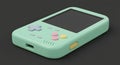 Mint Green Retro Handheld Game Console, 8-bit Style