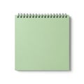 A mint green spiral-bound notepad on a white background Royalty Free Stock Photo