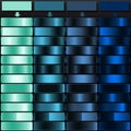Mint Green Teal Dark Blue and Cobalt Blue Metallic Gradient Palette Royalty Free Stock Photo