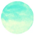 Mint green and yellow gradient watercolor circle