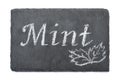 Mint handwritten inscription sign on chalk board