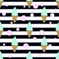 Mint ice cream, bubble and stripes