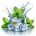 Mint and Ice Splash Royalty Free Stock Photo