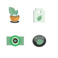 Mint. Icon set. Fresh mint leaves on white background Royalty Free Stock Photo