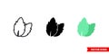 Mint icon of 3 types color, black and white, outline. Isolated vector sign symbol.