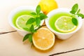 Mint infusion tea tisane with lemon Royalty Free Stock Photo