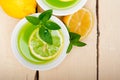 Mint infusion tea tisane with lemon Royalty Free Stock Photo