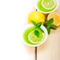 Mint infusion tea tisane with lemon Royalty Free Stock Photo