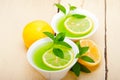 Mint infusion tea tisane with lemon Royalty Free Stock Photo