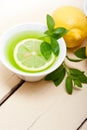 Mint infusion tea tisane with lemon Royalty Free Stock Photo
